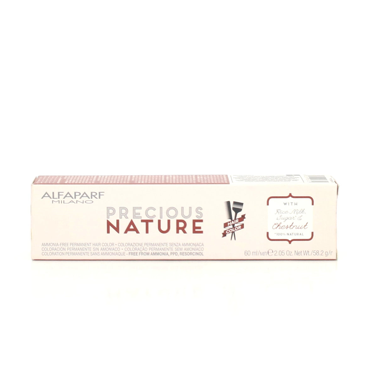 Alfaparf Precious Nature Permanent Hair with Rice Milk, Sugar &amp; Chestnut 2.05 oz