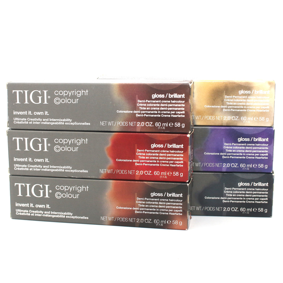 Tigi Copyright Colour Gloss/Brillant Demi Permanent Creme Haircolor 2 ...