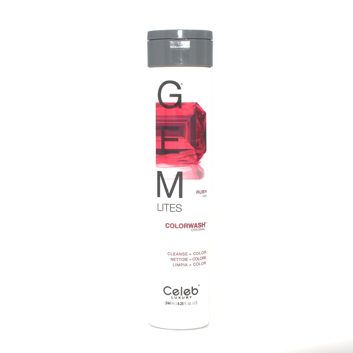 Celeb Luxury Gem Lites Colorwash Cleanse+Color Ruby Red 8.25 oz