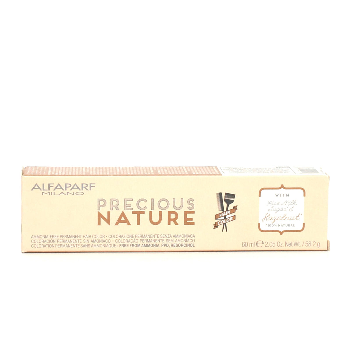 Alfaparf Precious Nature Permanent Hair with Rice Milk, Sugar &amp; Hazelnut 2.05 oz