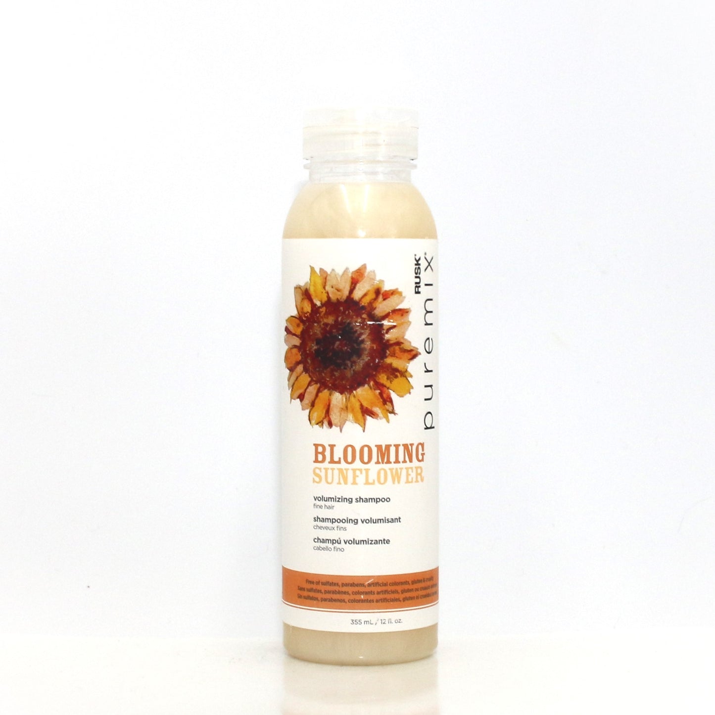 RUSK Puremix Blooming Sunflower Volumizing Shampoo for Fine Hair 12 oz