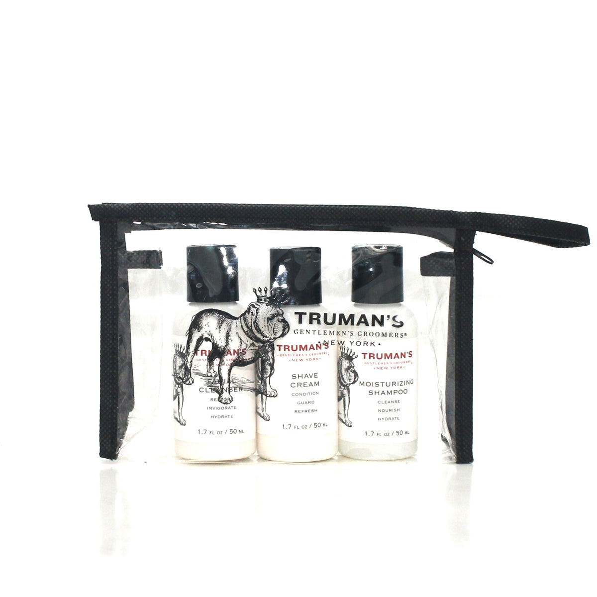 TRUMAN&#39;S Moisturizing Shampoo Shave Cream Facial Cleanser Travel Set 1.7 oz