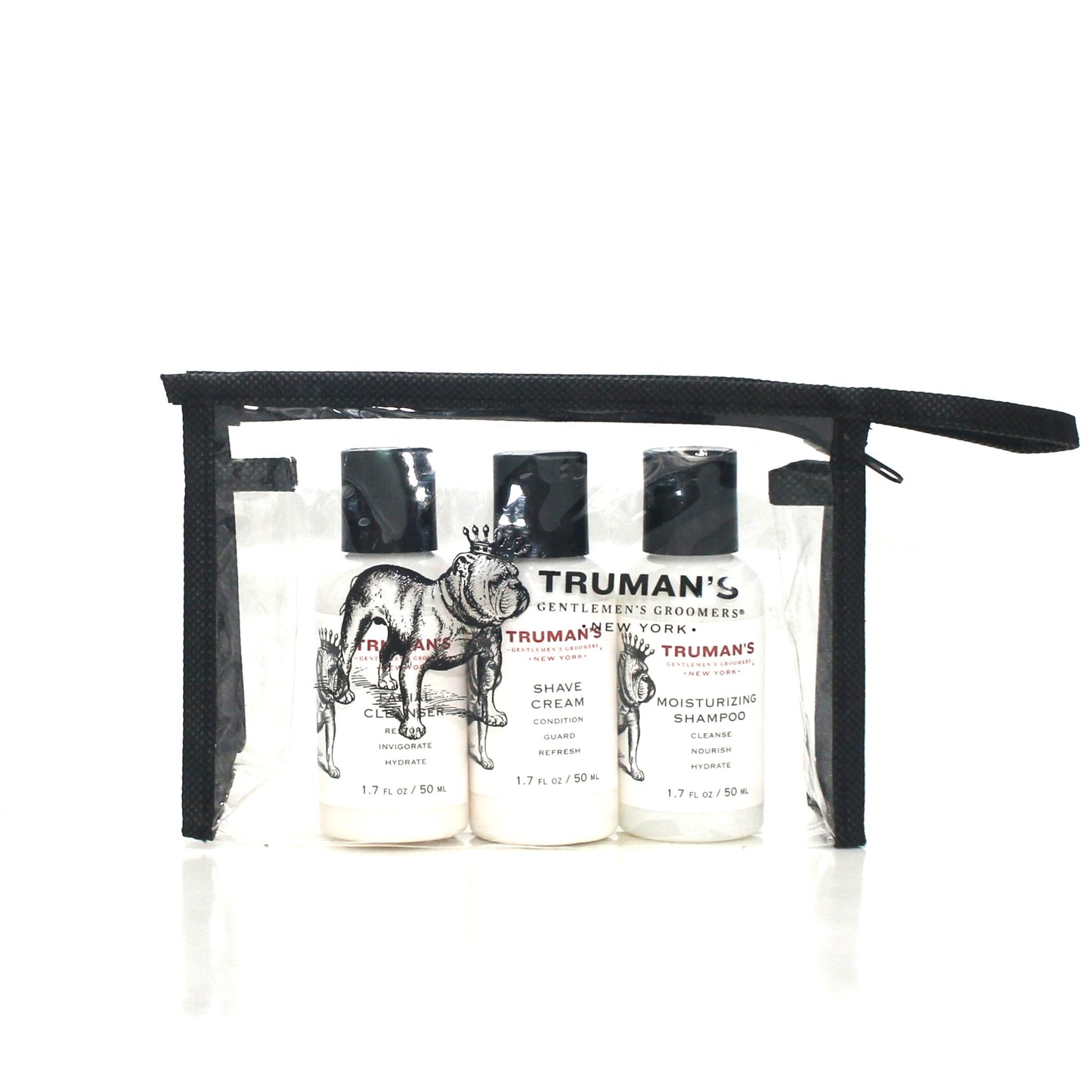 TRUMAN'S Moisturizing Shampoo Shave Cream Facial Cleanser Travel Set 1.7 oz