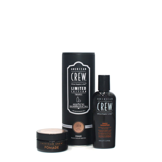 AMERICAN CREW Official Supplier to Men Travel Pomade 1.7 oz Daily Shampoo 3.3 oz